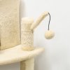 PawHut Cat Tree Tower for Indoor Cats Cat Scratching Post 100cm Climbing Frame Kitten Activity Centre with Sisal Condo Hammock Bed Hanging Toy, Cream White