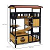 PawHut Outdoor Cat House Wooden Cat Shelter, 4 Tier with Suspension Bridge, Balcony, Escape Doors Water-Resistant Roof, for 1-2 Cats