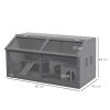 PawHut Wooden Hamster Cage, Gerbil Cage for Syrian Hamster with Exercise Play House, Openable Top 85 x 45 x 44cm - Grey