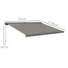 Outsunny 4 x 3(m) Full Cassette Electric Awning with Remote Controller, Aluminium Frame DIY Retractable Garden Awning, UPF50+ Sun Shade Canopy for Deck Door Window, Light Grey