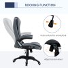 Vinsetto Executive Office Chair, Linen Ergonomic Desk Chair, Swivel Computer Chair with 130° Reclining Back, Adjustable Height and Armrests for Home and Work, Grey