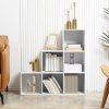 HOMCOM 3-tier Step 6 Cubes Storage Unit Particle Board Cabinet Bookcase Organiser Home Office Shelves - White