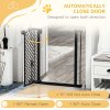 PawHut 74-80 cm Pressure Fit Safety Gate for Doorways and Staircases, Dog Gate, Pet Barrier for Hallways with Auto Close, Double Locking