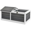 PawHut Wooden Tortoise House, Tortoise Table with Hide Shelter Run, Openable Top, Tray, Dark Grey