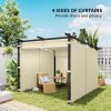 Outsunny 3 x 3(m) Metal Pergola with Retractable Roof and Sidewalls, Garden Gazebo UPF30+ Sun Shade Shelter for Outdoor, Patio, Deck, Beige