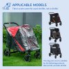PawHut Dog Stroller Rain Cover, Cover for Dog Pram Stroller, Buggy for Large, Medium Dogs w/ Rear Entry