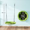 AIYAPLAY Nest Swing Seat for Kids, 100 cm Diameter Tree Swing Set w/ Height Adjustable Hanging Ropes, for Outdoor, Playground, Garden, Green