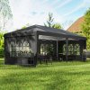 Outsunny 3 x 6m Garden Pop Up Gazebo, Height Adjustable Marquee Party Tent with Sidewalls, Storage Bag, Black