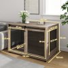 PawHut Dog Crate Furniture, Dog Cage End Table with Sliding Door, Pet Kennel for Extra Large Breeds, 118 x 75.5 x 82cm, Walnut Brown