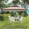 Outsunny Gazebo for 3.25m x 3.25m Frame, 2 Tier Gazebo Cover, UV Protection, Beige