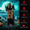 HOMCOM 160cm Witch Outdoor Halloween Decoration, Halloween Animatronic with Sound Activated, Light Up Eyes, Sound Effects, Animated Prop for Haunted House
