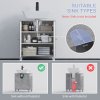kleankin Under Sink Cabinet, Bathroom Vanity Unit, Storage Cupboard with Adjustable Shelves, White and Grey