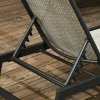 Outsunny Outdoor PE Rattan Sun Lounger, Patio Wicker Chaise Lounge Chair with 5-Position Backrest, Wheels for Sun Room, Garden, Poolside, Grey