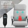 Vinsetto Office Chair with 4-point Vibration Massage and Heat, PU Leather High Back Recliner Desk Chair with Adjustable Height, Armrest, Footrest, Swivel Computer Chair for Home, Light Grey