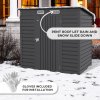 Outsunny 6.3 x 4.3FT Garden Shed, Galvanised Metal Shed, Easy to Assemble, Outdoor Tool Storage Shed with Pent Roof, Lockable Door and 2 Vents, Grey