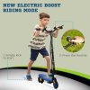 HOMCOM 120W E-Scooter Folding Electric Scooter with 12km/h Maximum Speed, Three Mode LED Headlight, Adjustable Height, Warning Bell, for Ages 7-14 Years - Blue