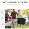 Outsunny Foldable Reclining Garden Chair with Headrest, Zero Gravity Deck Sun Lounger Seat Chair with Footrest, Armrest, Cup Holder & Canopy Shade, Black
