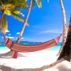 Outsunny Cotton Hammock Soft Portable Swing Sleeping w/ Headrest & Side Pocket Deluxe Swing Chair for Beach, Yard, Bedroom, Patio, Porch, Indoor, Outdoor 270 x 80 cm