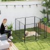 PawHut Dog Pen, 8 Panel Puppy Pen, Steel Dog Playpen, for Large Breeds, 100cm Tall, Black
