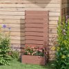 Outsunny Garden Planter with Trellis for Climbing Plants, Vines, Flowers, Freestanding Raised Bed for Garden, Outdoor, Patio, Planter Box with Drainage Gap, 72x38x150cm, Light Brown