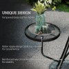 Outsunny 3 Seater Garden Swing Seat Swing Chair with Adjustable Canopy, Removable Cushion and Coffee Tables for Outdoor Patio Garden Dark Grey
