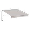 Outsunny 3 x 2.5m Electric Garden Door Awning Half Cassette Outdoor Retractable Canopy Patio Shelter w/ Remote Controller Cream White