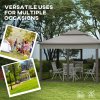 Outsunny 3 x 3(m) Pop Up Gazebo, Marquee Party Tent with Double Tier Roof, Netting and Carry Bag, Event Shelter for Outdoor Patio, Light Grey