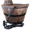 Outsunny Barrel Patio Water Fountain Wood Garden Decorative Ornament Water Feature w/ Electric Pump