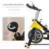 HOMCOM Stationary Exercise Bike w/ 6kg Flywheel, LCD Monitor, Adjustable Resistance, Pad & Bottle Holder, for Indoors, Gyms, Offices, Cardio Workout - Yellow