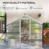 Outsunny 6 x 8ft Polycarbonate Greenhouse with Rain Gutters, Large Walk-In Green House with Door and Window, Garden Plants Grow House with Aluminium Frame and Foundation