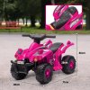 AIYAPLAY 6V Electric Quad Bike for Kids, Kids Electric Car Ride on ATV with Music, Forward Function, for Ages 2-6 Years, Pink