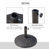 Outsunny 14 kg Round Garden Parasol Base Holder Decorative Resin Umbrella Stand with Adjustable Coupler for Outdoor Patio Market, Bronze Tone