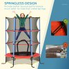 HOMCOM 6FT Kids Trampoline for Toddlers with Safety Net Enclosure Outdoor Indoor for Age 3-10 Years, Blue