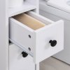 kleankin Slimline Bathroom Storage Unit w/ 2 Drawers 2 Open Compartments Wheels Handles Freestanding Compact Home Office Furniture 