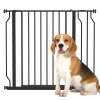 PawHut Dog Gate Wide Stair Gate w/ Door Pressure Fit Pets Barrier for Doorway, Hallway, 76H x 75-95W cm - Black