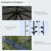 Outsunny 3(m) x 3(m) Garden Gazebo, Double Roof Outdoor Gazebo Canopy Shelter with Netting, Solid Steel Frame, for Garden, Lawn and Deck, Grey