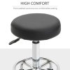 Vinsetto Round Rolling Stool, PU Leather Height Adjustable Stool Chair with Wheels and Swivel Seat for Salon, Massage, Spa, Home Kitchen, Black