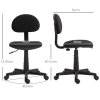 HOMCOM Armless Office Chair, Small Desk Chair, Height Adjustable Computer Chair with Rolling Wheels and Low Back, Black