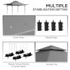 Outsunny 3 x 3(m) Pop Up Gazebo with Extend Dual Awnings, 1 Person Easy up Marquee Party Tent with 1-Button Push, Double Roof, Wheeled Bag, Sandbags, Height Adjustable Instant Shelter, Grey