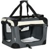 PawHut 51cm Foldable Pet Carrier for Miniature Dogs, Portable Cat Carrier Soft Side Pet Travel Crate with Removable Mat, Breathable Mesh - Grey