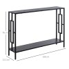 HOMCOM Industrial Console Table with Storage Shelf, Narrow Hallway Dressing Desk with Metal Frame for Living Room, Bedroom