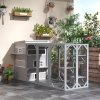 PawHut Outdoor Cat House, 3 Tier Wooden Kitten Shelter with Jumping Platforms, Asphalt Roof, Doors for Indoor, Garden - Grey