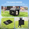 PawHut Foldable Pet Carrier for Miniature Dogs, Portable Cat Carrier Bag Soft Side Fabric Dog Crate with Removable Mat, Breathable Mesh, Ground Stakes, 46L x 36W x 41H cm - Black