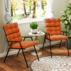 Outsunny 2pc Outdoor Seat Cushions with Backrest, Ties, Water Repellent Seat Pads for Chair, Garden Patio, Orange