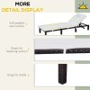 Outsunny Rattan Sun Lounger, 5-Level Adjustable Garden Lounger Recliner with Cushion and Headrest, Outdoor Reclining Sunbed, Steel Frame Garden Chair for Patio, Beach, Terrace, Cream White