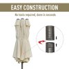 Outsunny 4.6m Garden Parasol Double-Sided Sun Umbrella Patio Market Shelter Canopy Shade Outdoor with Cross Base - Off White
