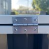 Outsunny 5ft x 3ft 2-Bin Garden Storage Shed, Double Rubbish Metal Storage Shed, Hideaway Dustbin with Locking Doors and Openable Lid, Grey