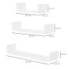 HOMCOM Floating Shelves, Set of 3 Wall Shelf, Shelves for Wall Invisible Mounting, Bedroom Living Room, White