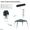 Outsunny 3 M x 3 M Base/ 2.5 M x 2.5 M Top Pop Up Gazebo, 2 Person Setup Instant with Carry Bag, Height Adjustable Slant Leg Party Tent Instant Event Shelter for Garden, Patio, Green