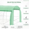 Outsunny 3 x 3 x 2 m Polytunnel Greenhouse with Roll-up Side Walls, Walk-in Grow House Tent with Steel Frame, Reinforced Cover, Zipped Door and 6 Mesh Windows for Garden, Green